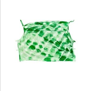 WOMENS LACE UP CROP TOP IN LIME GREEN